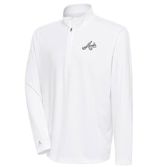 Atlanta Braves Antigua Metallic Tribute Quarter-Zip Top - White - MLB Online