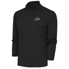Atlanta Braves Antigua Metallic Tribute Quarter-Zip Top - Charcoal - MLB on Sale