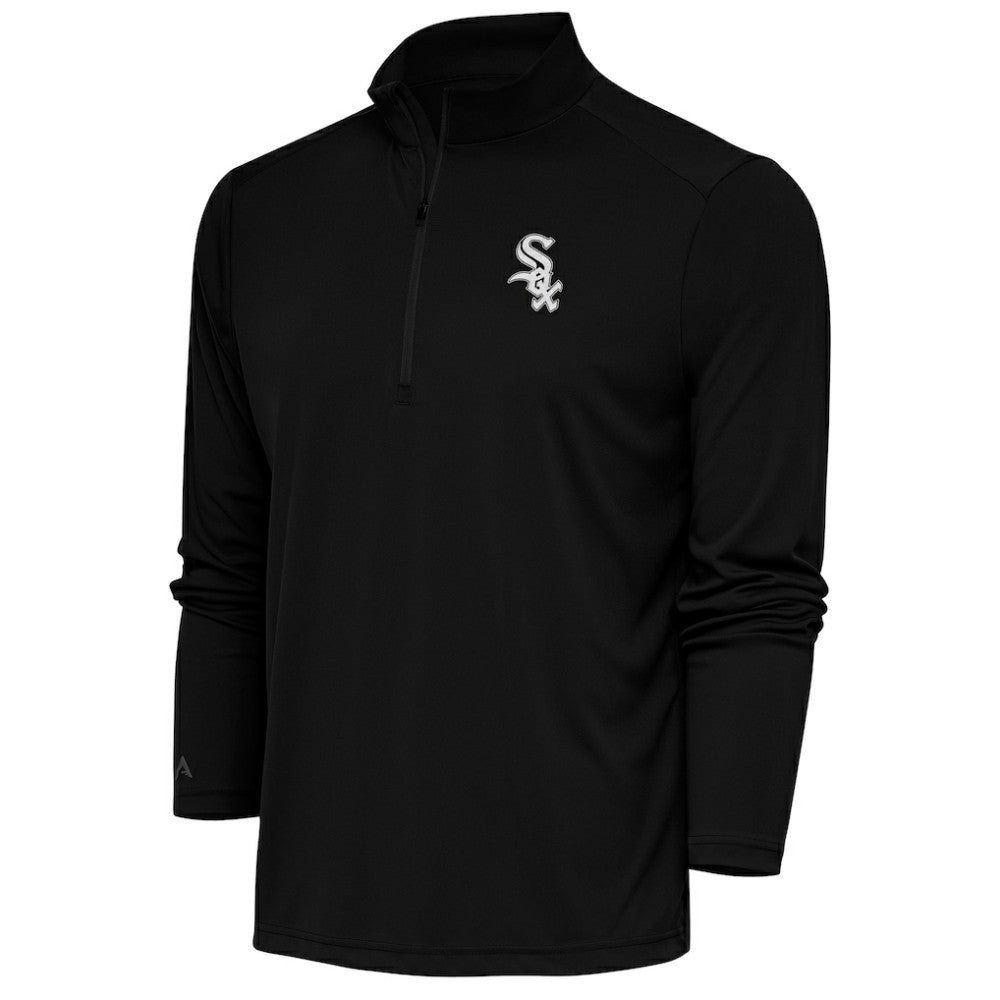 Chicago White Sox Antigua Metallic Tribute Quarter-Zip Top - Black - MLB on Sale