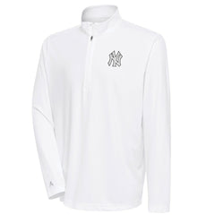 New York Yankees Antigua Metallic Tribute Quarter-Zip Top - White - MLB Sale