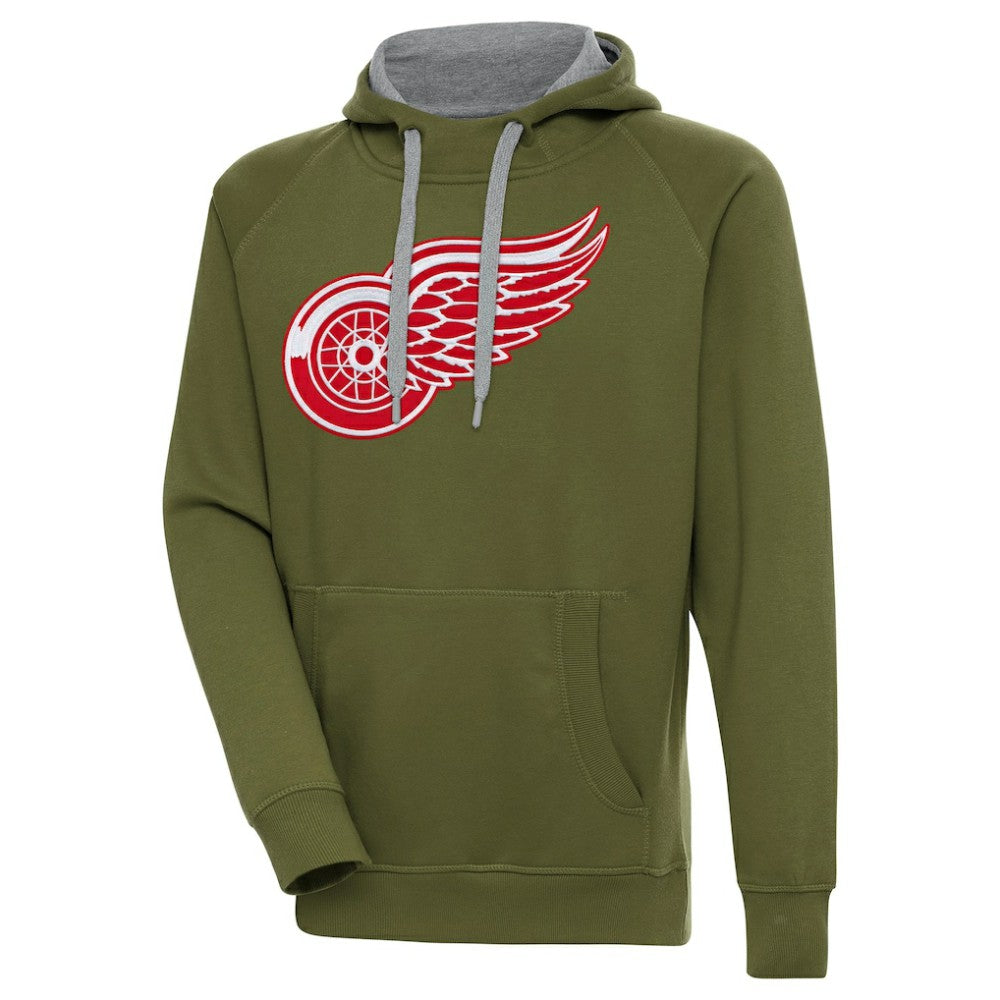 Detroit Red Wings Antigua Victory Pullover Hoodie - Olive - NHL 200069220