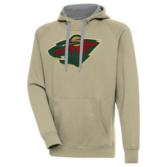 Minnesota Wild Antigua Victory Pullover Hoodie - Khaki - NHL 200069233