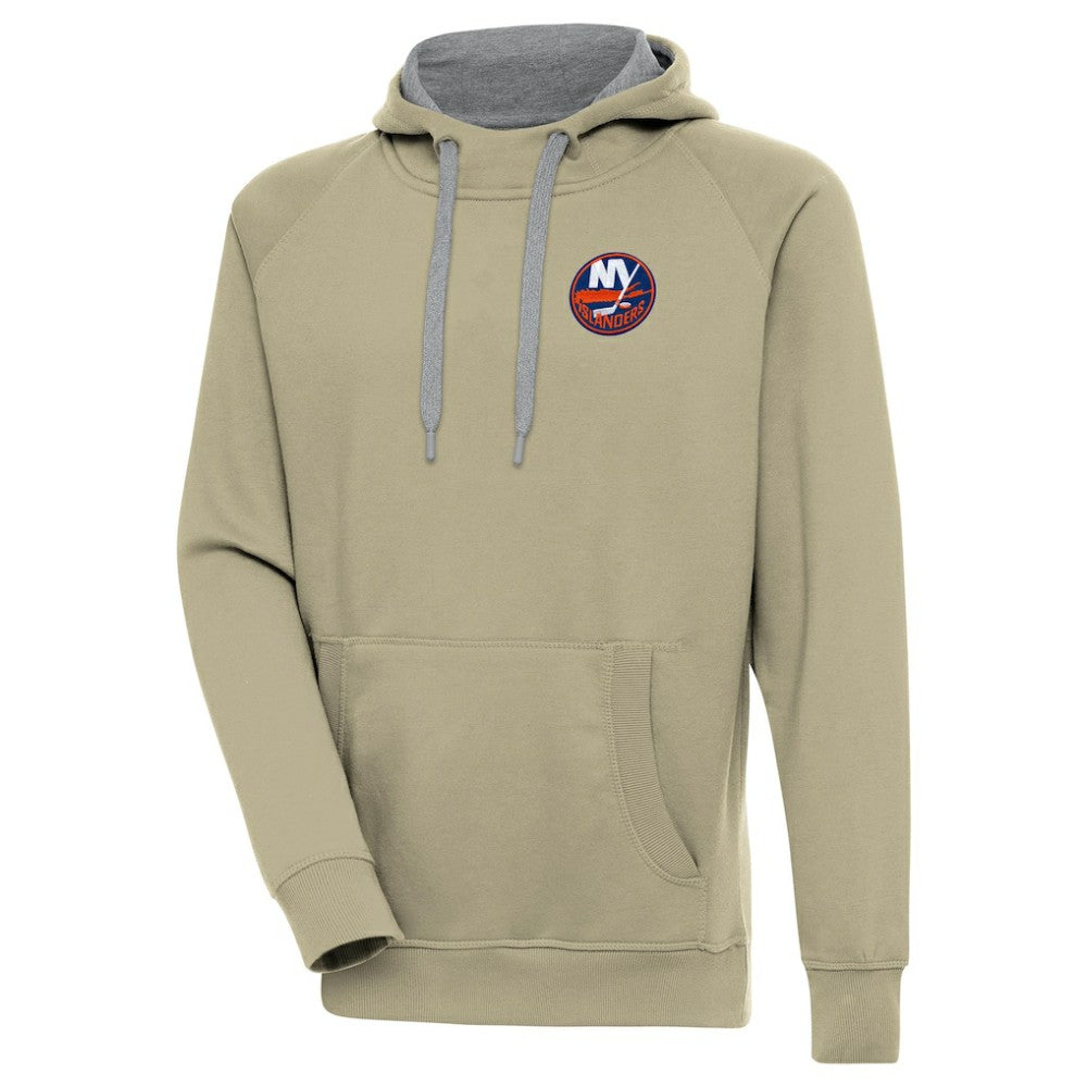New York Islanders Antigua Victory Pullover Hoodie - Khaki - NHL 200069251