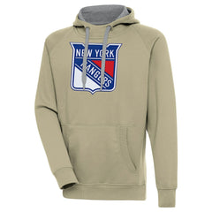 New York Rangers Antigua Victory Pullover Hoodie - Khaki - NHL 200069253