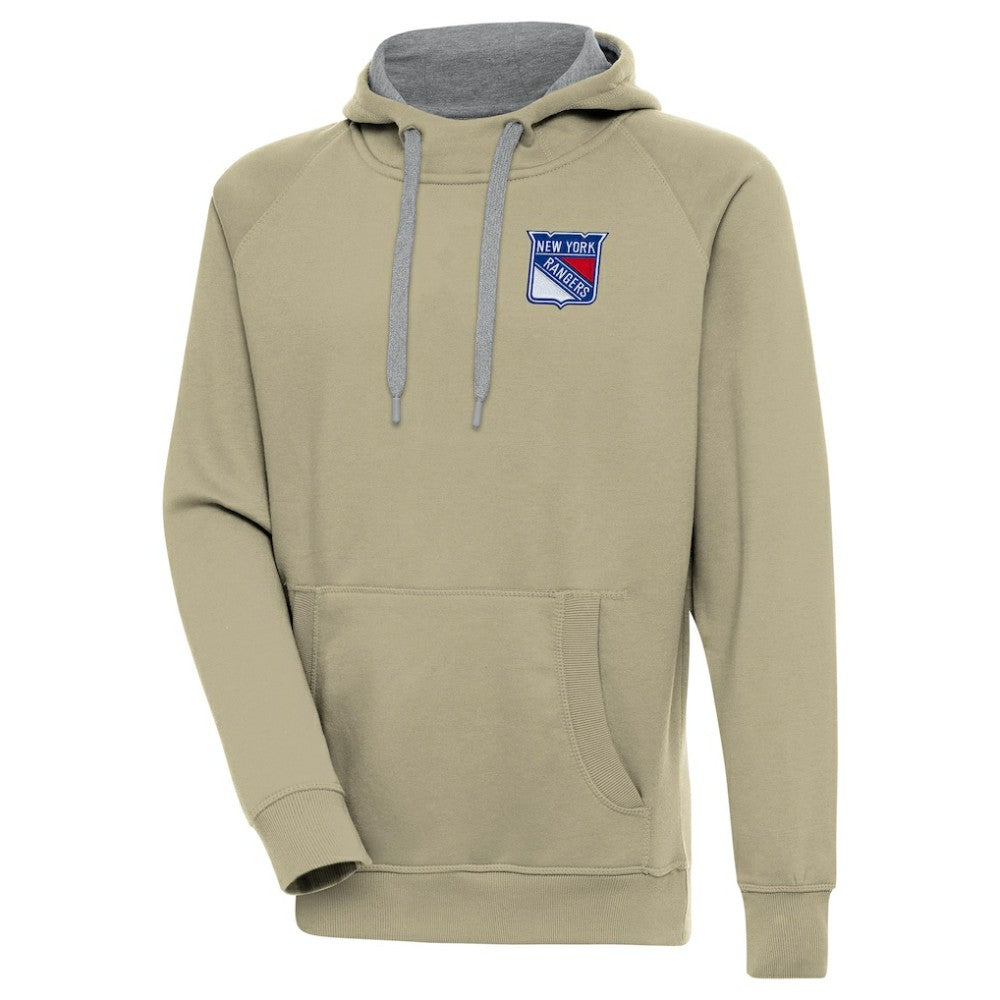 New York Rangers Antigua Victory Pullover Hoodie - Khaki - NHL 200069255