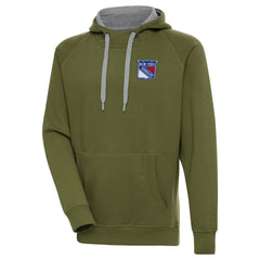 New York Rangers Antigua Victory Pullover Hoodie - Olive - NHL 200069256
