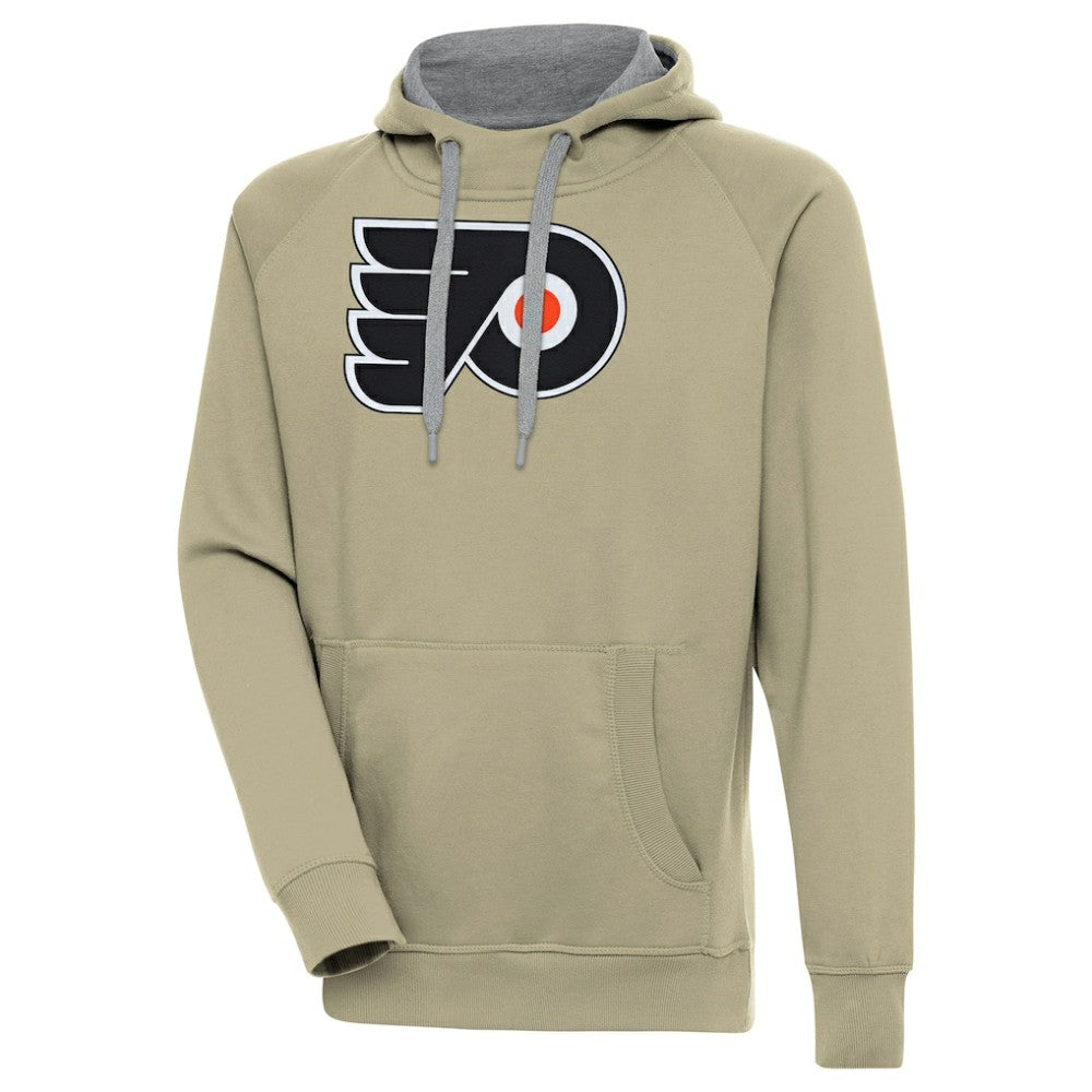 Philadelphia Flyers Antigua Victory Pullover Hoodie - Khaki - NHL 200069261