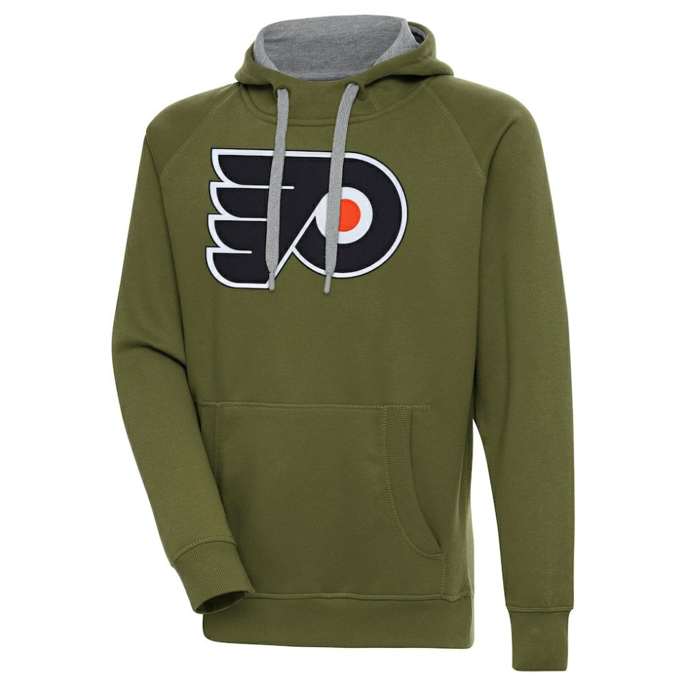 Philadelphia Flyers Antigua Victory Pullover Hoodie - Olive - NHL 200069262