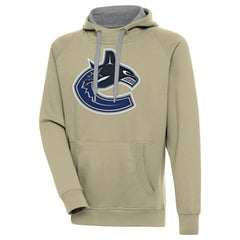 Vancouver Canucks Antigua Victory Pullover Hoodie - Khaki - NHL 200069292