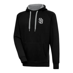 San Diego Padres Antigua Metallic Victory Pullover Hoodie - Black - MLB Lifestyle