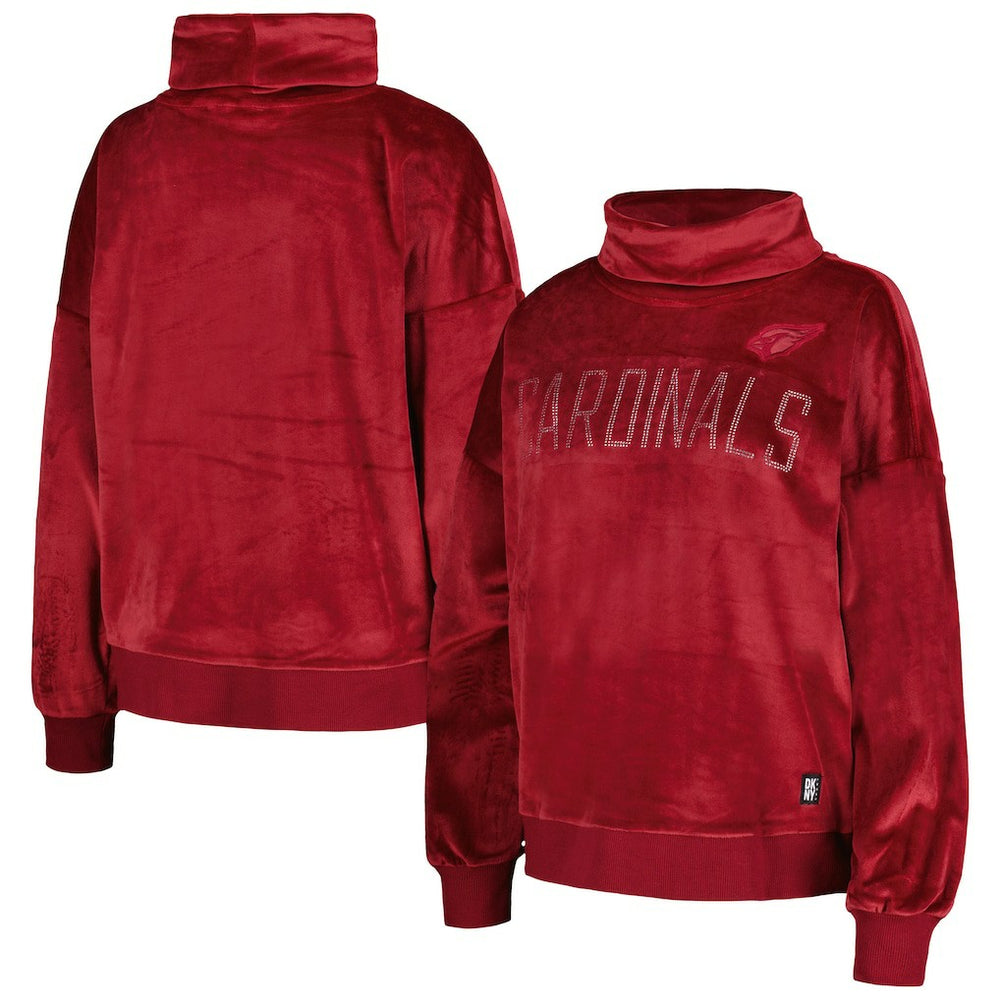 Arizona Cardinals DKNY Sport Women's Deliliah Rhinestone Funnel Neck Pullover Sweatshirt Cardinal