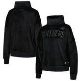 Carolina Panthers DKNY Sport Women's Deliliah Rhinestone Funnel Neck Pullover Sweatshirt Black