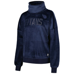 Tennessee Titans DKNY Sport Women's Deliliah Rhinestone Funnel Neck Pullover Sweatshirt Navy