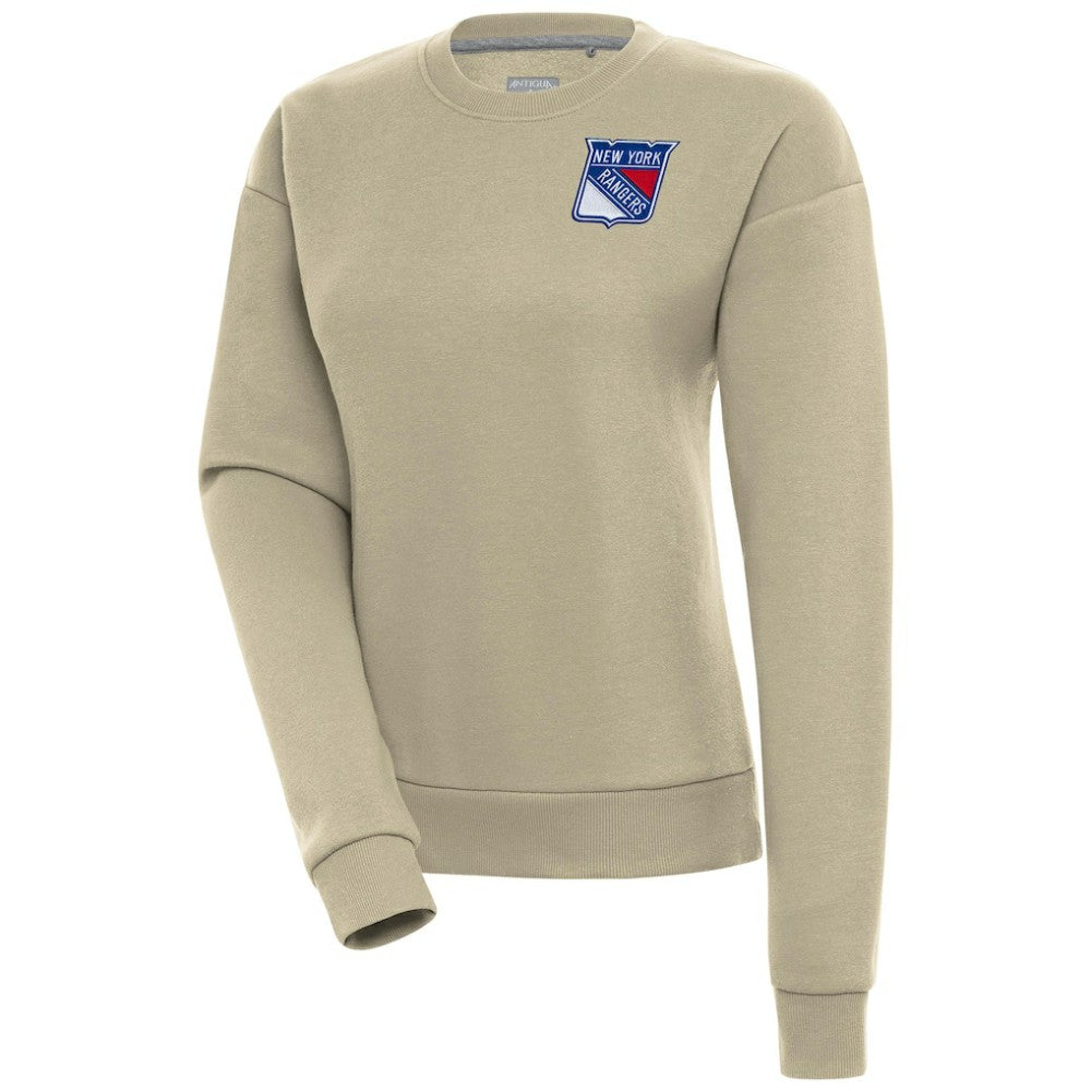 New York Rangers Antigua Women's Victory Pullover Sweatshirt - Khaki - NHL 200070163