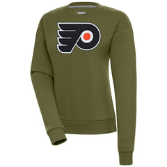 Philadelphia Flyers Antigua Women's Victory Pullover Sweatshirt - Olive - NHL 200070170