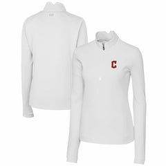 Cleveland Guardians Cutter & Buck Women's DryTec Traverse Stretch Quarter-Zip Pullover Top - White - MLB Sale