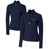 Los Angeles Angels Cutter & Buck Women's DryTec Traverse Stretch Quarter-Zip Pullover Top - Navy - MLB Online