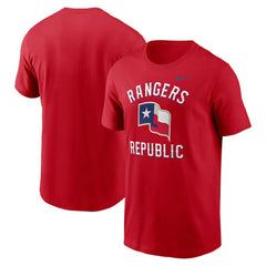 Texas Rangers Nike Lone Star Flag Hometown T-Shirt - Red - Nike on Sale