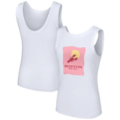 Boston Red Sox Lusso Style Women's Lindy Tank Top - White - MLB Lifestyle