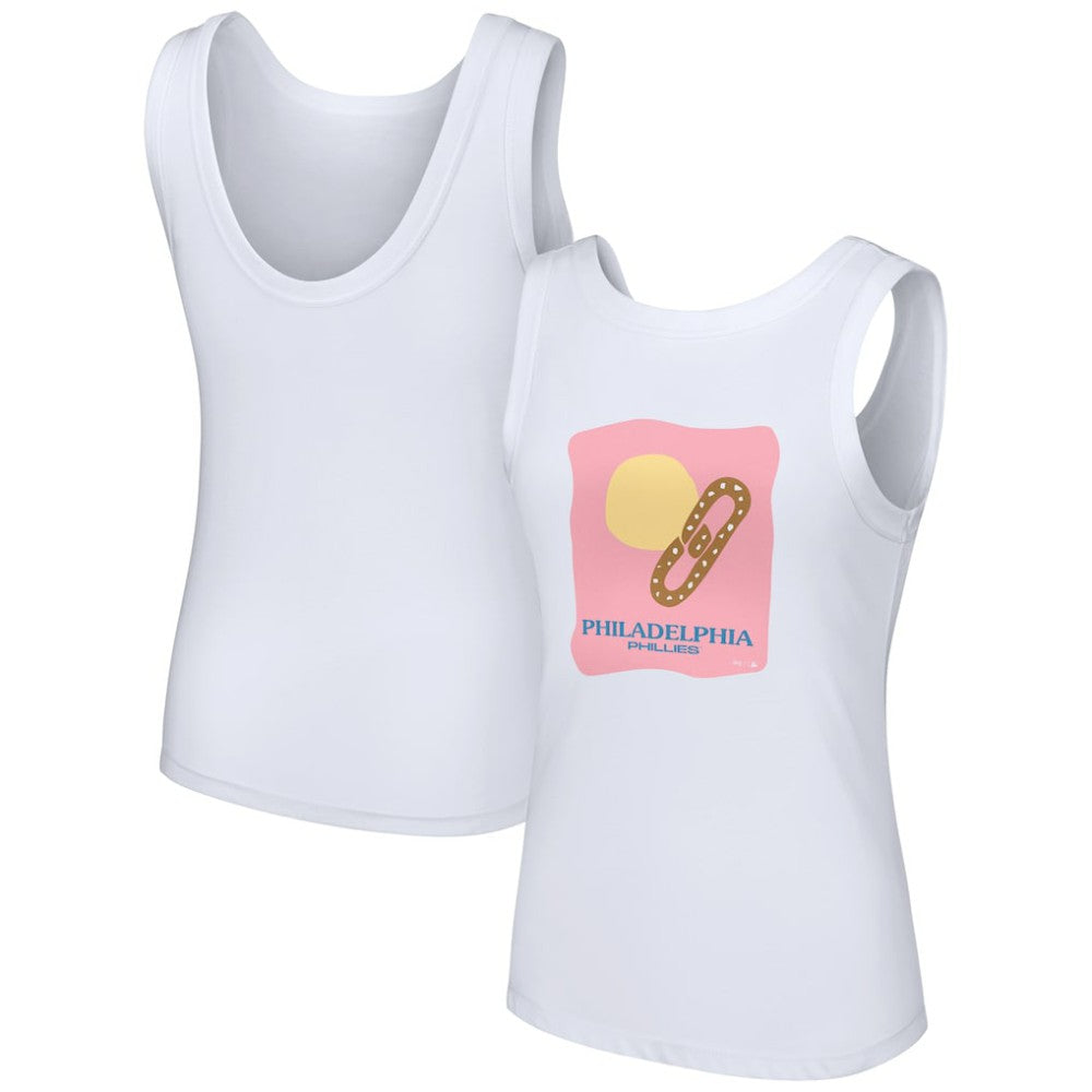 Philadelphia Phillies Lusso Style Women's Lindy Tank Top - White - MLB Sale