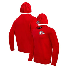 Kansas City Chiefs Pro Standard Crewneck Pullover Sweater & Cuffed Knit Hat Box Gift Set Red