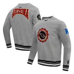 Arizona Cardinals Pro Standard Crest Emblem Pullover Sweatshirt Heather Gray