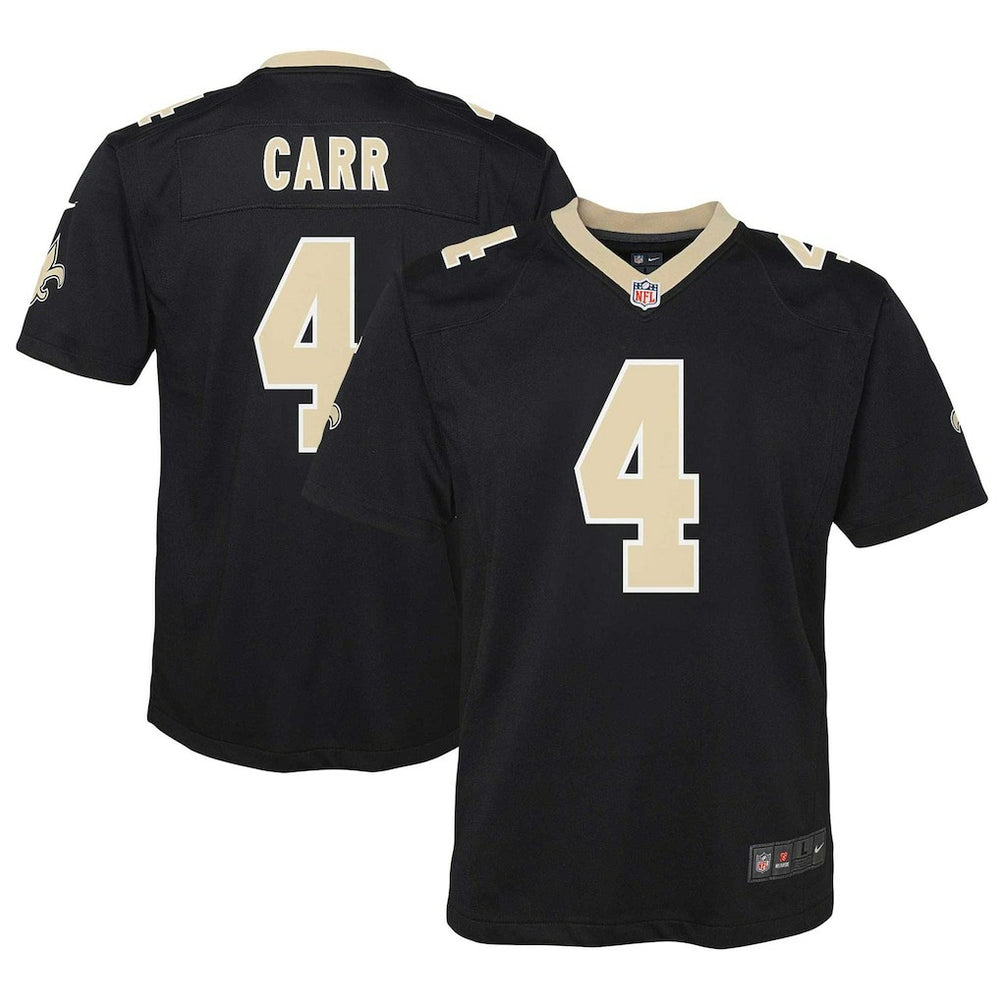Nike Derek Carr New Orleans Saints Youth Game Jersey Black