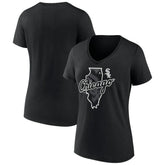 Chicago White Sox Women's Hometown Sox State V-Neck T-Shirt - Black - MLB Discount