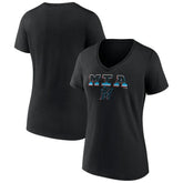 Miami Marlins Women's Hometown Baseball 305 V-Neck T-Shirt - Black - MLB Sale