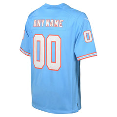 Nike Tennessee Titans Youth Oilers Throwback Custom Game Jersey Light Blue