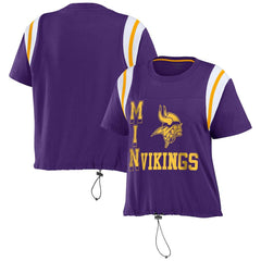 Minnesota Vikings WEAR by Erin Andrews Women's Cinched Colorblock T-Shirt Purple