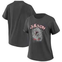 Atlanta Falcons WEAR by Erin Andrews Women's Boyfriend T-Shirt Charcoal