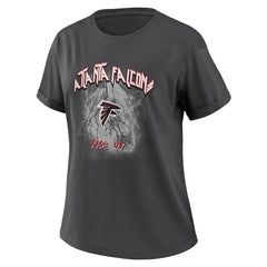 Atlanta Falcons WEAR by Erin Andrews Women's Boyfriend T-Shirt Charcoal
