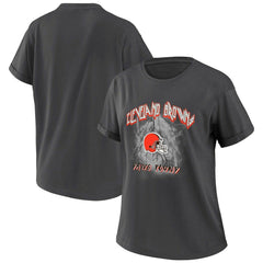 Cleveland Browns WEAR by Erin Andrews Women's Boyfriend T-Shirt Charcoal
