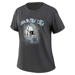 Indianapolis Colts WEAR by Erin Andrews Women's Boyfriend T-Shirt Charcoal