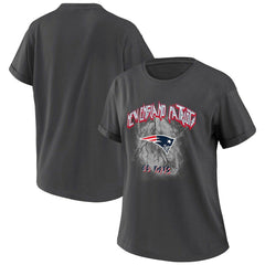 New England Patriots WEAR by Erin Andrews Women's Boyfriend T-Shirt Charcoal