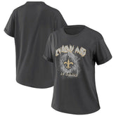 New Orleans Saints WEAR by Erin Andrews Women's Boyfriend T-Shirt Charcoal