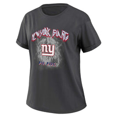New York Giants WEAR by Erin Andrews Women's Boyfriend T-Shirt Charcoal