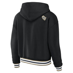 New Orleans Saints WEAR by Erin Andrews Women's Lace-Up Pullover Hoodie Black