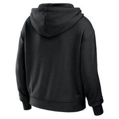 New Orleans Saints WEAR by Erin Andrews Women's Color Block Light Weight Modest Crop Full-Zip Hoodie Black/White