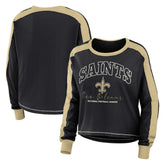 New Orleans Saints WEAR by Erin Andrews Women's Plus Size Colorblock Long Sleeve T-Shirt Black