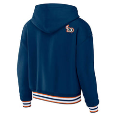 Chicago Bears WEAR by Erin Andrews Women's Plus Size Lace-Up Pullover Hoodie Navy