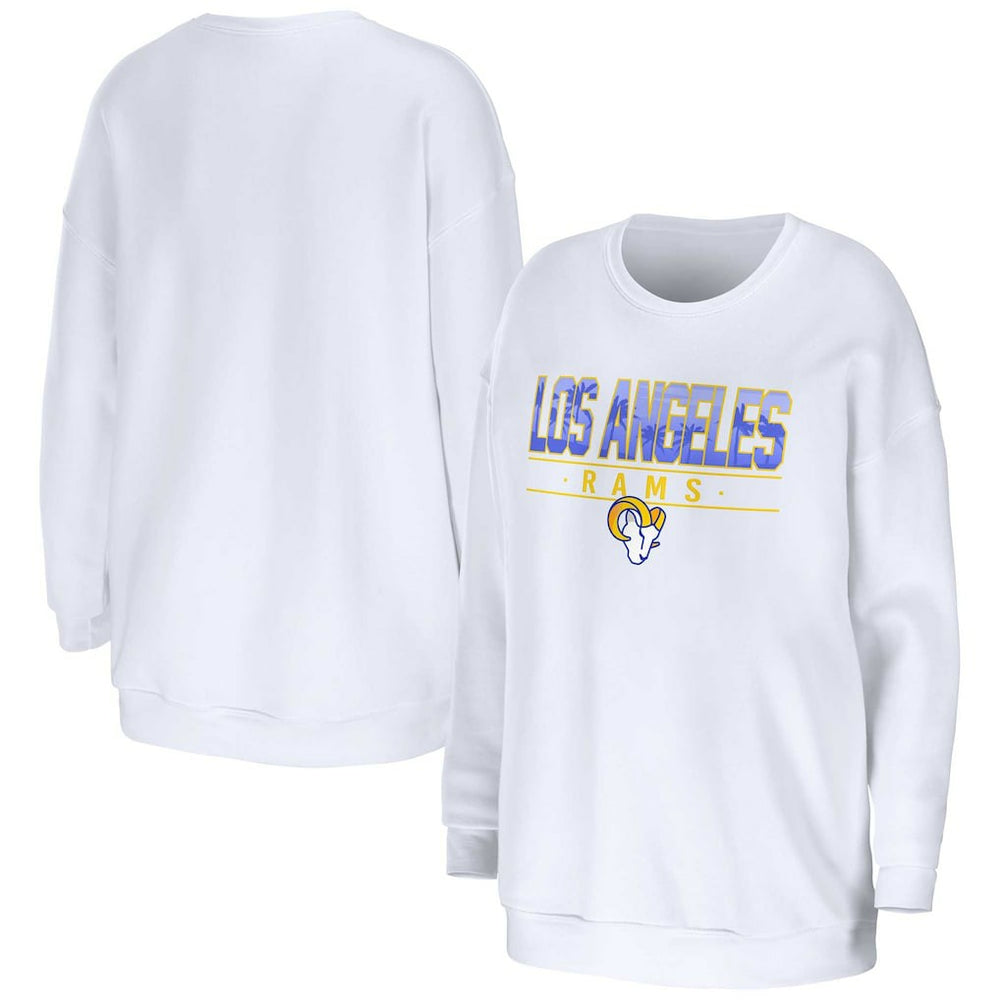 Los Angeles Rams WEAR by Erin Andrews Women's Domestic Pullover Sweatshirt White