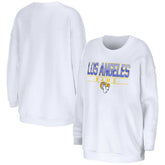 Los Angeles Rams WEAR by Erin Andrews Women's Domestic Pullover Sweatshirt White