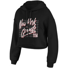 New York Giants WEAR by Erin Andrews Women's Domestic Cropped Pullover Hoodie Black