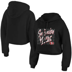 San Francisco 49ers WEAR by Erin Andrews Women's Domestic Cropped Pullover Hoodie Black