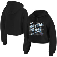 Tennessee Titans WEAR by Erin Andrews Women's Domestic Cropped Pullover Hoodie Black