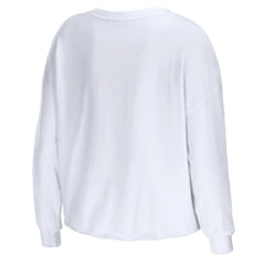 Los Angeles Rams WEAR by Erin Andrews Women's Domestic Cropped Long Sleeve T-Shirt White