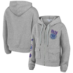 Buffalo Bills WEAR by Erin Andrews Women's Full-Zip Hoodie Heather Gray