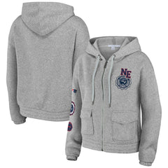 New England Patriots WEAR by Erin Andrews Women's Full-Zip Hoodie Heather Gray